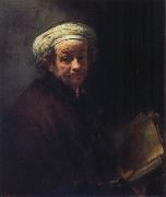 REMBRANDT Harmenszoon van Rijn Self-Portrait as St.Paul USA oil painting artist